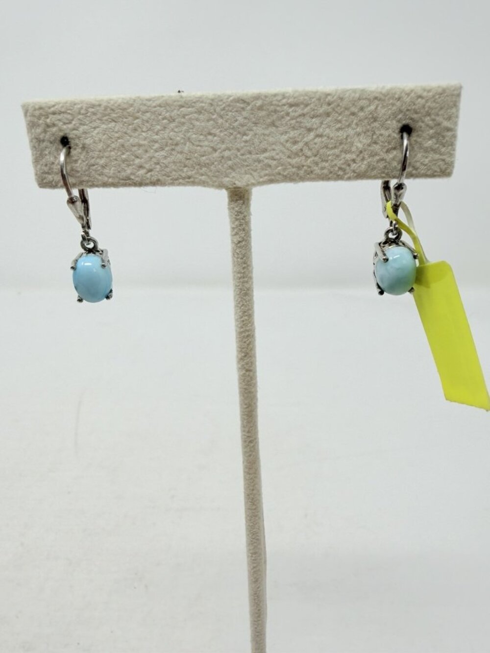 Shop LC Blue Larimar Oval Dangle Earrings Platinum Overlay Sterling Silver 5517
